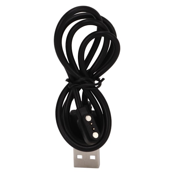 2-stifts klockladdare Magnetisk Universal Bärbar Smartwatch USB Laddningskabel Svart 2,8‑9mm