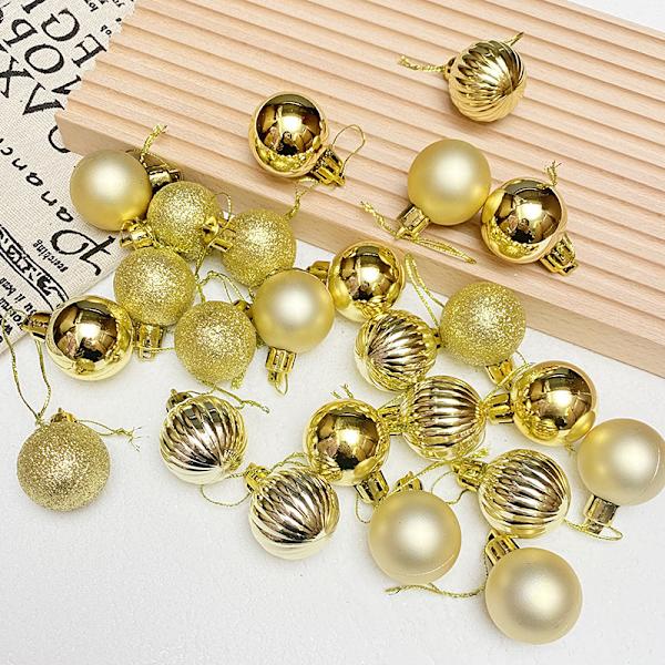Julkula 3cm Elektroplätering Ljus specialformad boll Plastboll Julgran Bronze 3cm Ball 24/S
