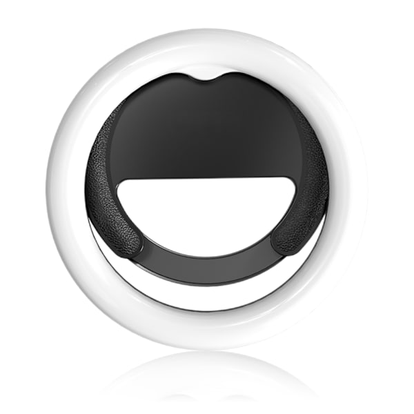 Selfie Ring Light Cirkel 180° Rotering Mini Fylllampa USB Laddningsbar 3 Ljuslägen Klämma på Ringlampa för Mobiltelefonfotografering Video
