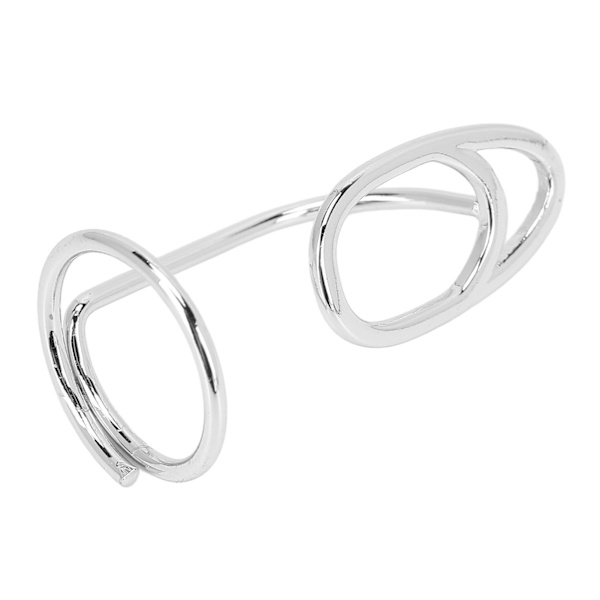 Nagelkonst Fingernagelringar Unika Snygga Kvinnors Fingernagelöverdrag Ring Dekoration Smycken Present Silver
