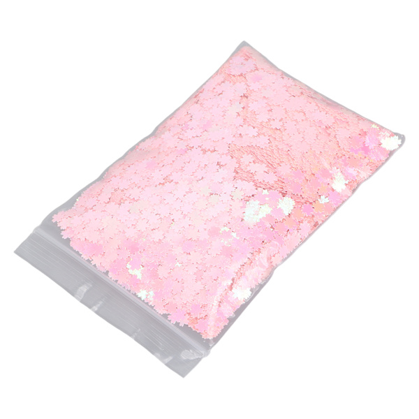 Nagelkonst Glitterflingor Körsbärsform Glimmande Manikyr Dekoration Pailletter för Nagelsalong Rosa 50g