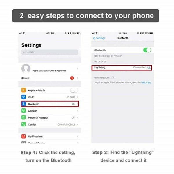 Lightning Bluetooth-hörlurar med kabel