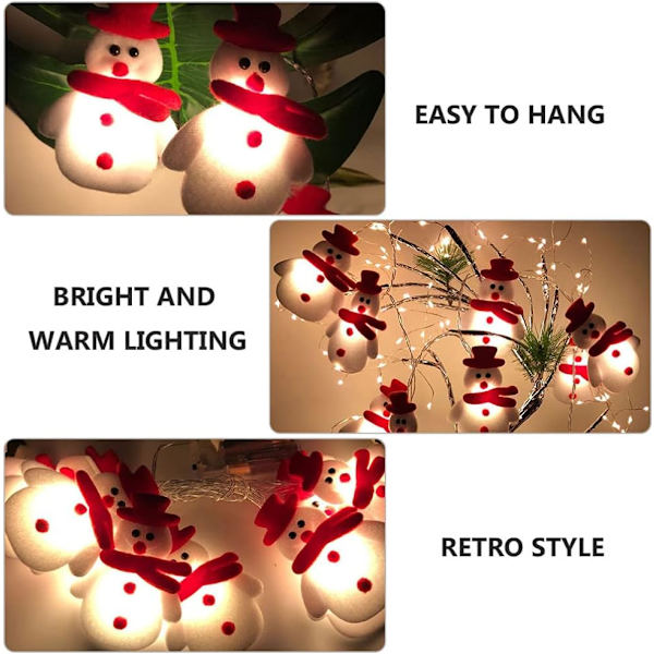 LED Snowman String Light Julgran String Lamp 2m 10LED