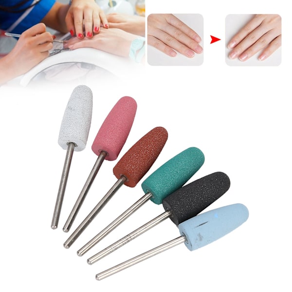 6 st Nailborrbitar Nagelkonstborr Manikyr Sliphuvud Nagelfinering Bits Tillbehör08