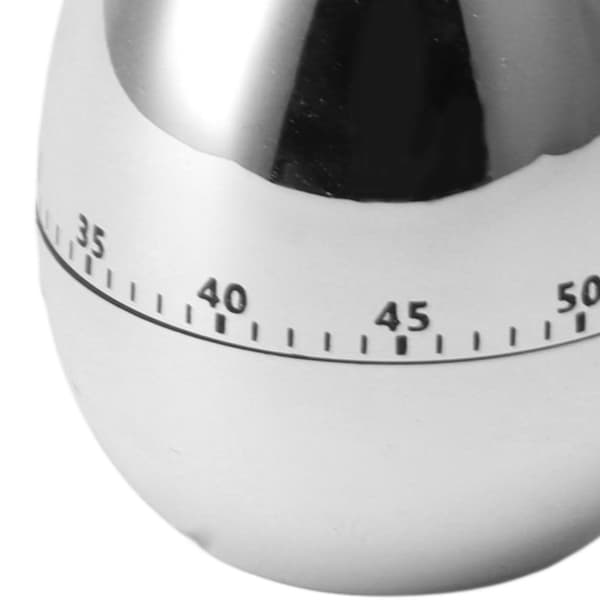 60 Minuters Äggmodell Mekanisk Timer Kök Alarmklocka Manuell Timer för Kök Silver