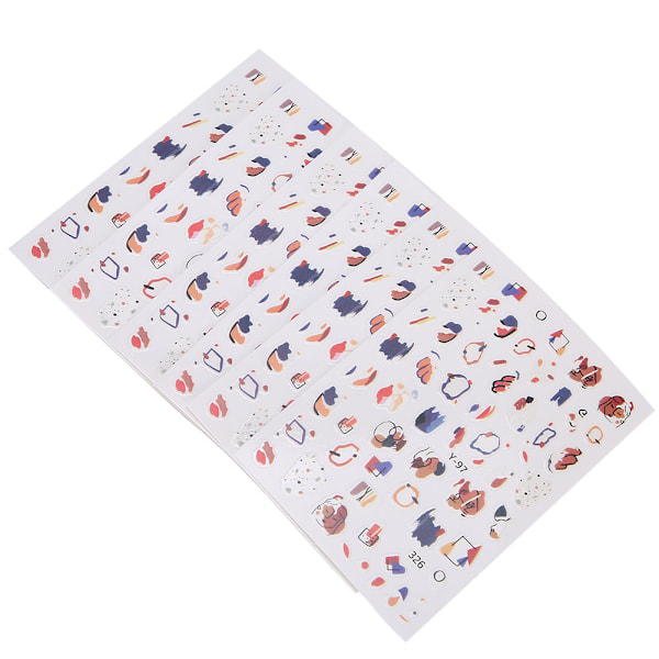 6 st Exklusiva Mönster Nagelsticker Fashionabla Naglar DIY Dekal Manikyr Verktyg