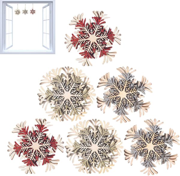 Snowflake Juldekorationer - 6 ST