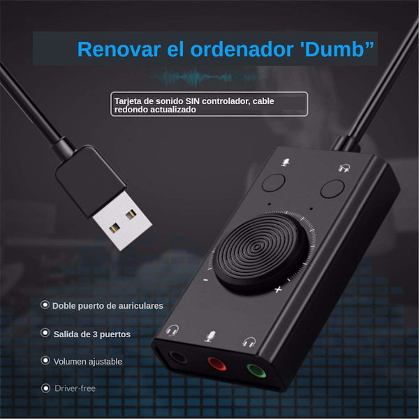 Extern USB-ljudkort Gratis Enhetsljudadapter