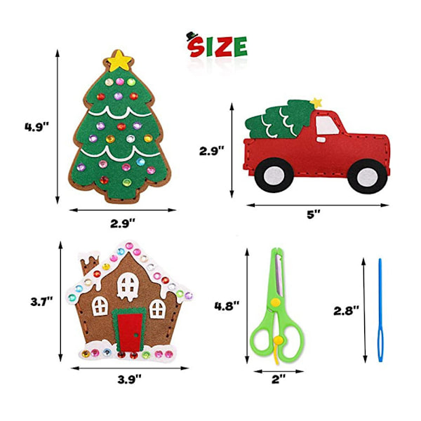 DIY Sy-Sätt Felt Plysch Djur Konst Kit Barn Sy-Sätt Felt Leksak Julset 20*15*4