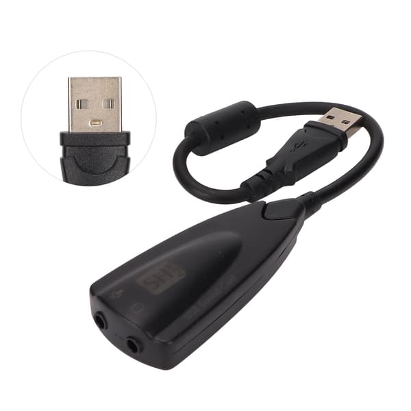 Ljudkort Virtuellt 7.1 Plus Plug and Play USB Stereo Ljudkort Hörlursadapter för Stationär Dator Bärbar Dator