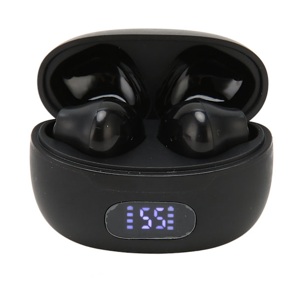 Bluetooth-hörlurar Multifunktion HiFi Stereo Ljud Brusreducering Trådlösa Sport Hörlurar med LED Digital Display Svart