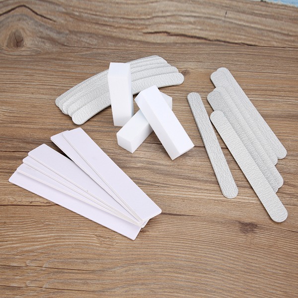 21-dels Nagelfil Nagelbuffert Slipblock Poleringsslip Manikyrverktyg 21-dels/Set