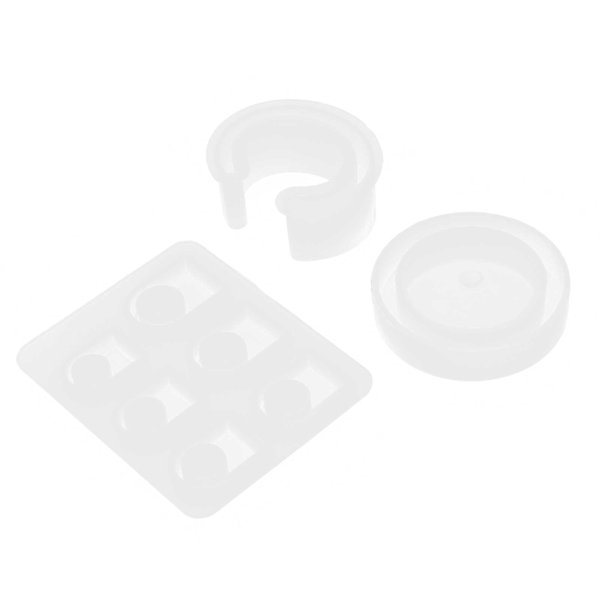3 st Silikonformar Stora Storlekar Trendiga Ringar C-formade Armband Dropplimformar Set för DIY Handgjorda