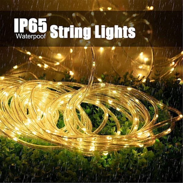 Solcells LED Utomhusljus Lampa String Party Bröllop Jul Vit