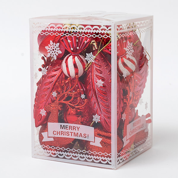 25 st Juldekorationsboll Kreativ Konstig Form Printing Dräkt Julgran Klä upp Litet hänge Rose Gold