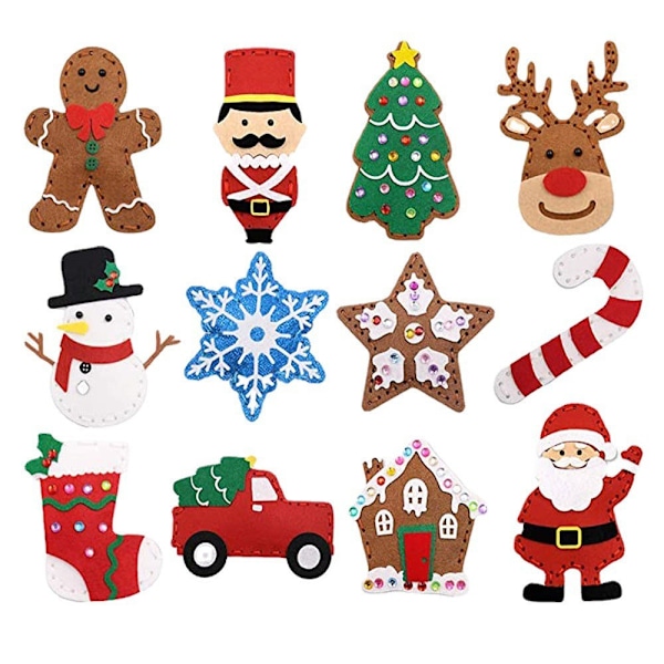 DIY Sy-Sätt Felt Plysch Djur Konst Kit Barn Sy-Sätt Felt Leksak Julset 20*15*4