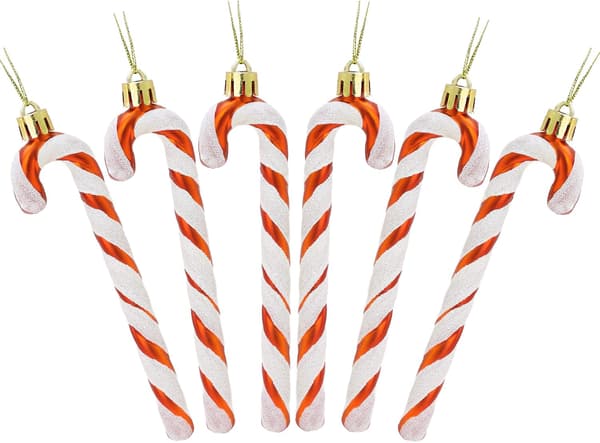 6-13 cm glittriga pepparkaksformade julgransdekorationer 6 st