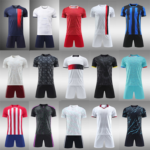 Fotbollströja set för klubb, fotbollsträningsuniform, snabbtorkande C L