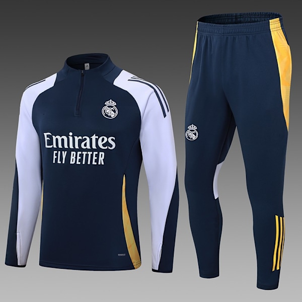 2425 Fotbollsträningsdräkt Real Madrid Långärmad Vuxen Set Höst/Vinter Paris Royal Blue Real Madrid XL