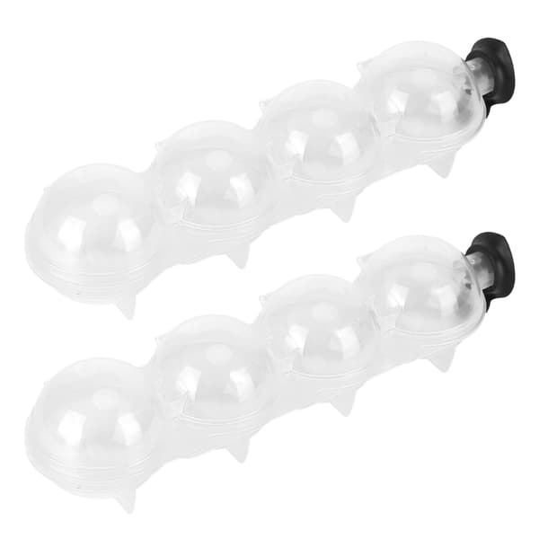 2-pack Isbollsmögel 4-håls PP Runda Isbitar med Silikonlock för att Göra Is