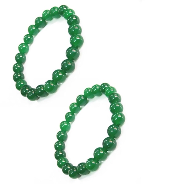 2 st 10mm Gröna Lyckobringande Välstånds Armband Feng Shui Lyckobringande Charm Armband för Affärer Gröna Stenpärlor Trippel Skydd Armband
