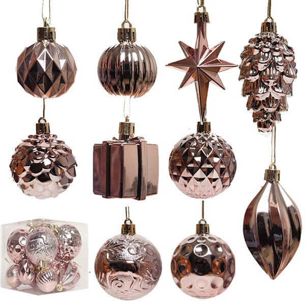 Julgranskulor i Form av Julgranspynt Hängande Ornament Julprodukt Red