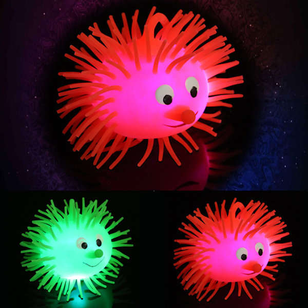 Glödande Igelkottboll med slumpmässig färg, elastisk och blinkande