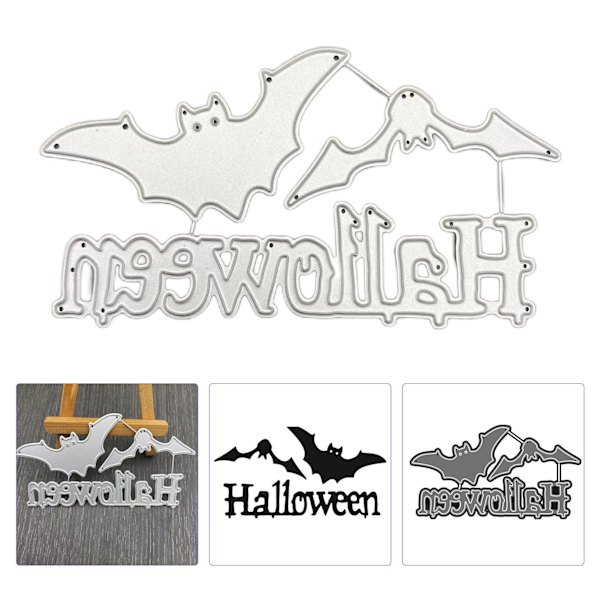 Halloween Bokstav Bat Mönster Metall Skärform, 121*66mm