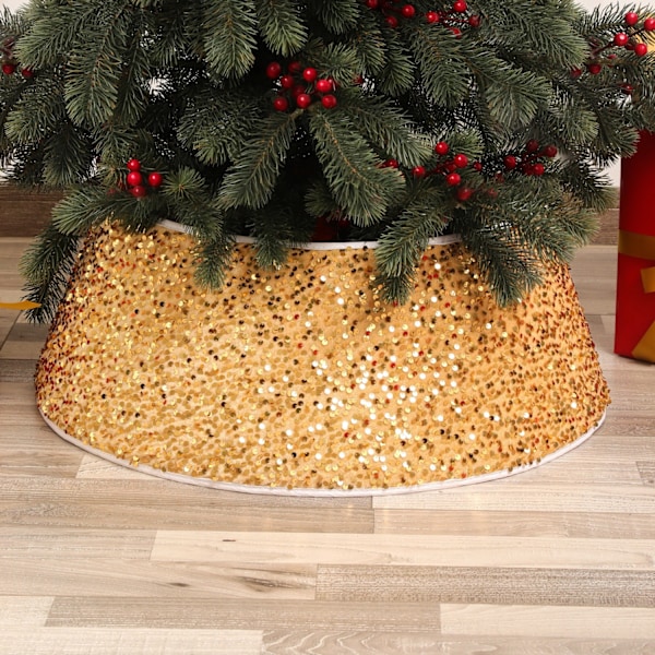 Paljetter Julgransomkrets Basdekorationer runt trädomkrets Red 40*60*20cm