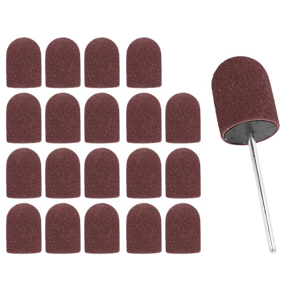 Nagelkonst Sandpapperhuv Nagelfräsbits Polering Slipning Sandband Set (16 x 25mm) Brun