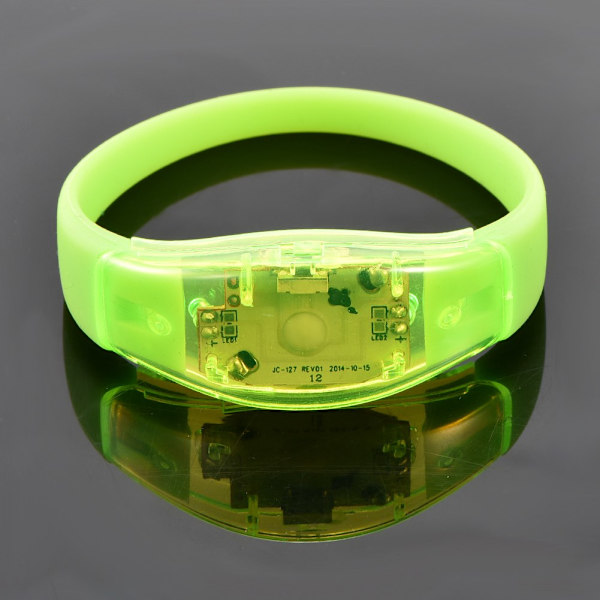 8 Färgade Blinkande LED-Ljus Party Konsert Show Silikon Armband (Grön)