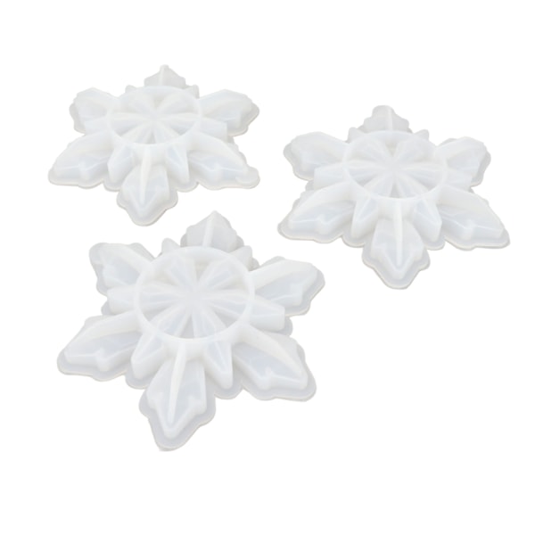 3 st Snowflake Mould Mjuk Flexibel Intressant Återanvändbar DIY Aroma form för att göra hantverk