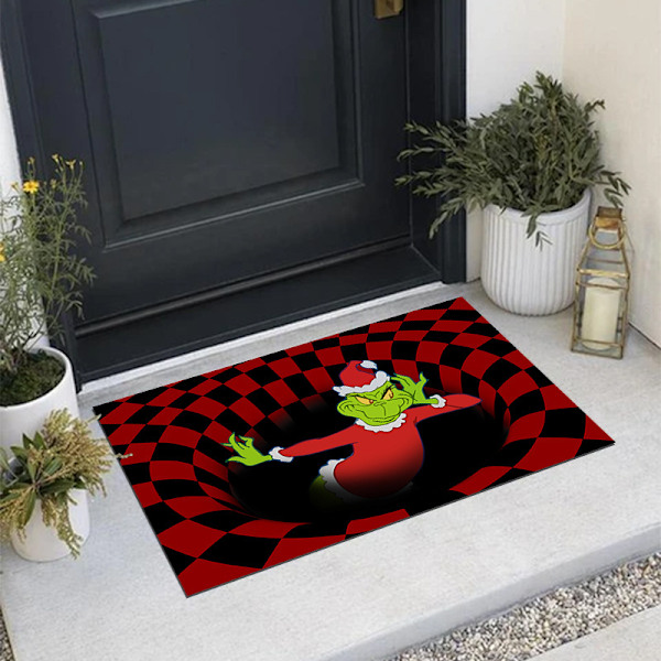 3D Rutiga Golvmatta Halloween Clowndörrmatta AvloppsClown Visuell Vertigo Matta Tredimensionell Virvel Golvmatta Stephen King's It-9 60 * 90cm