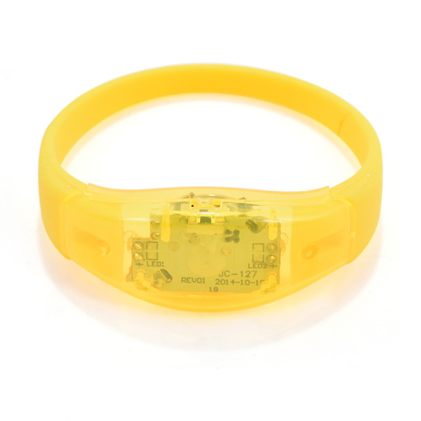 8 Färgade Blinkande LED-Ljus Party Konsert Show Silikon Armband (Gul)