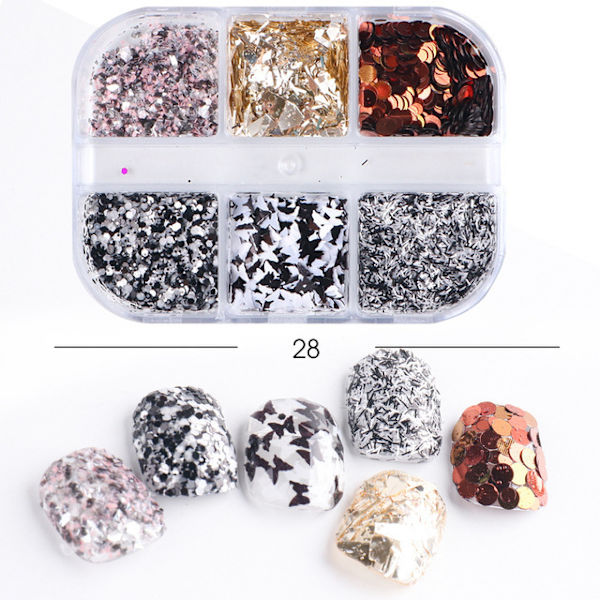 3 st Nail Glitter Magic Mirror Aurora Iridescent Puder Pärlpuder 15