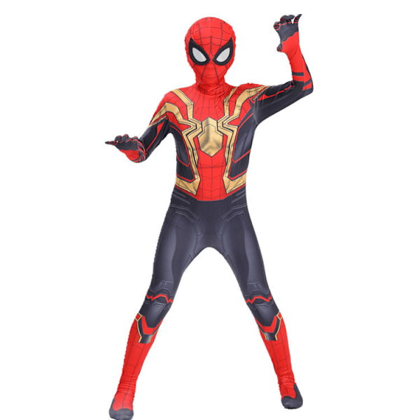 Halloween Spider-Man-dräkt för barn, cosplay-kostym, liten svart Spider Miles hjältekostym Golden without return 170cm