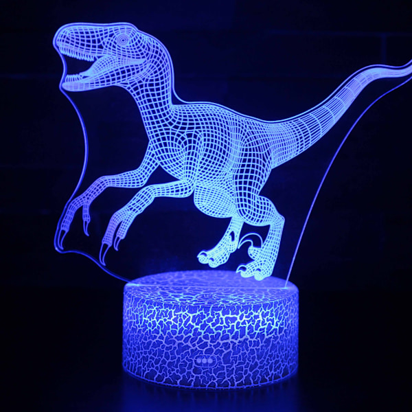 3D Nattlampa Cartoon Dinosaur Sovrumsatmosfär Ljus Färgglad Touch Intelligent LED Bordlampa ZB-25