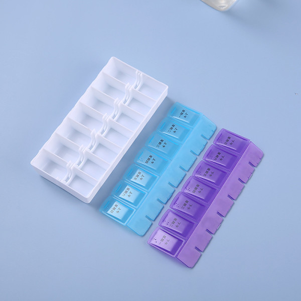 14-ruts dubbelrads förpackning bärbar medicinförvaring Small Transparent Black Cover
