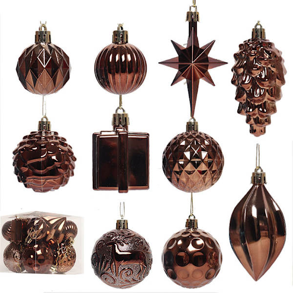 Julgranskulor i Form av Julgranspynt Hängande Ornament Julprodukt Red