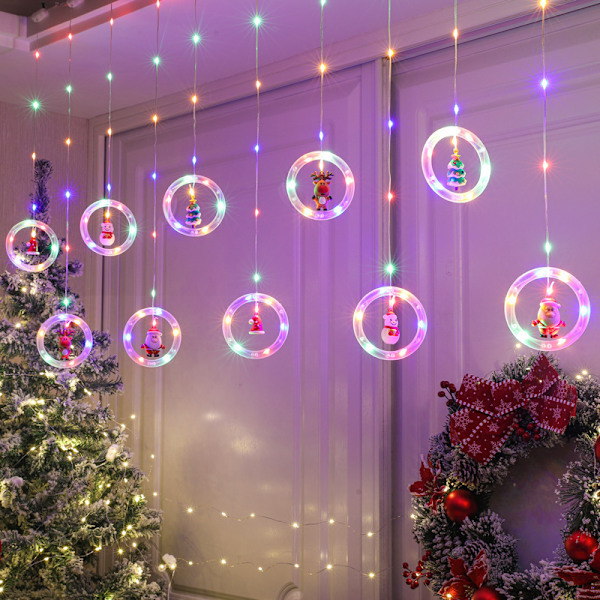 Christmas String Light LED färgad lampa rum Visa fönster dekoration Wishing Color USB