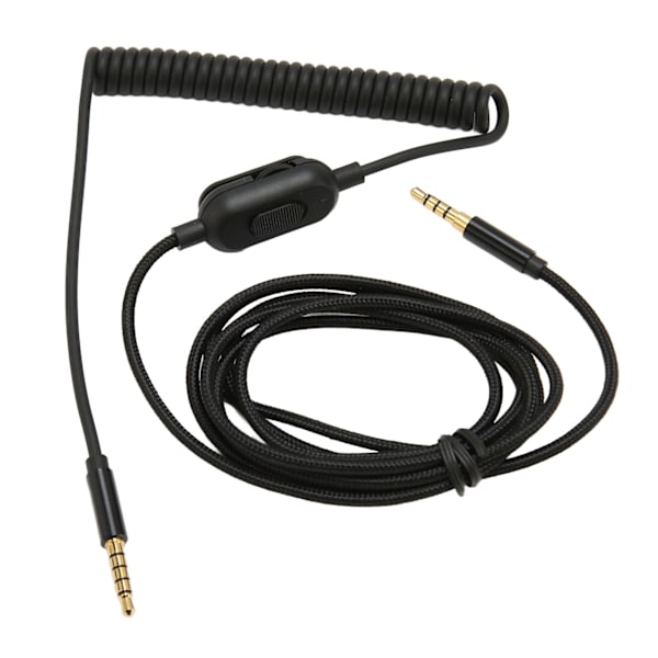 Hörlurslindad kabel 2 meter Justerbar volym Ersättningsljudfjäderkabel med tystnadsknapp för Astro A10 A30 A40
