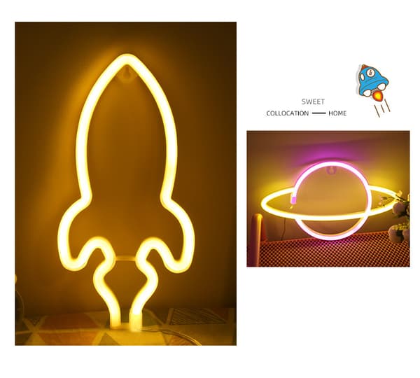LED Planet Rocket Neonljus - Färgglad Ljusdesign 15