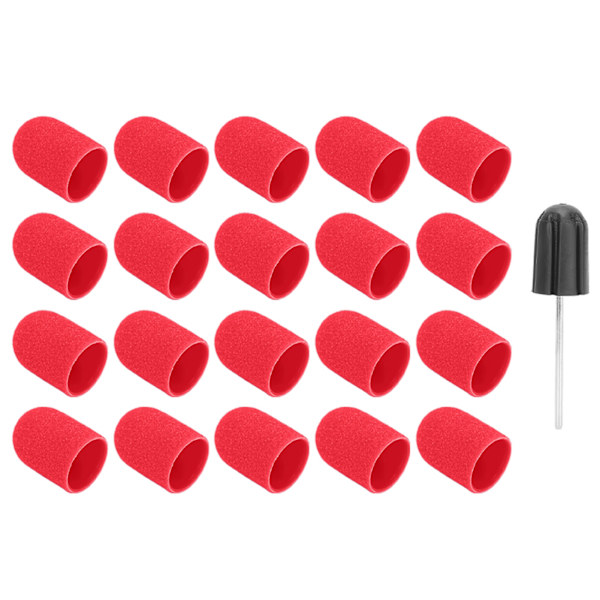 Nagelkonst Sandpapperhuv Nagelfräsbits Polering Slipning Sandband Set (16 x 25mm) Röd