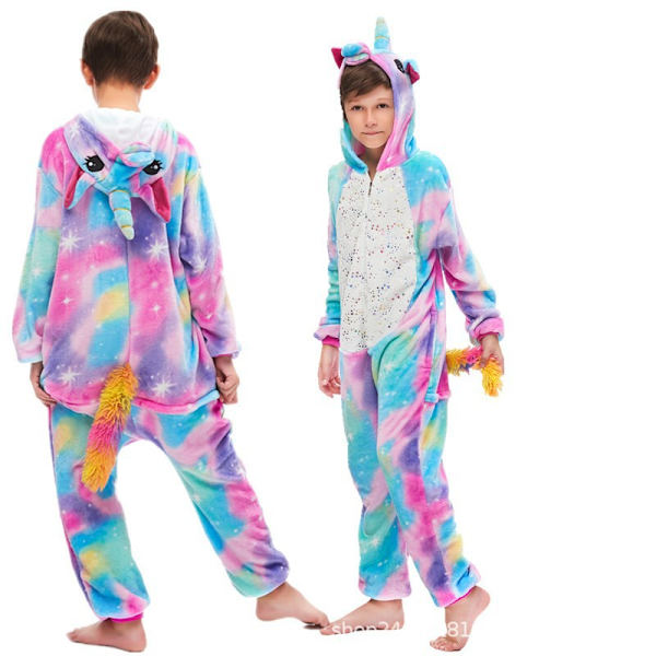Flanellpyjamas, förtjockade för både män och kvinnor, barnsliga djur, ekorrar, tecknade jumpsuit-pyjamas, hemmakläder, Stitch-fladdermöss Hot stamping Tianma 100cm