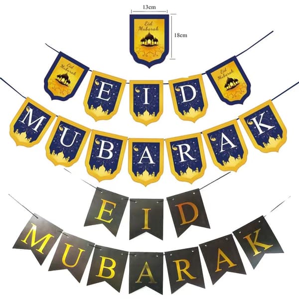 Ramadan-festivaldekoration, flaggor, måne och stjärnor 3