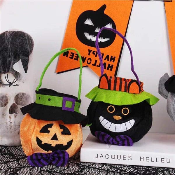 Halloween Pumpa Väska, Halloween Godisväska 2-pack