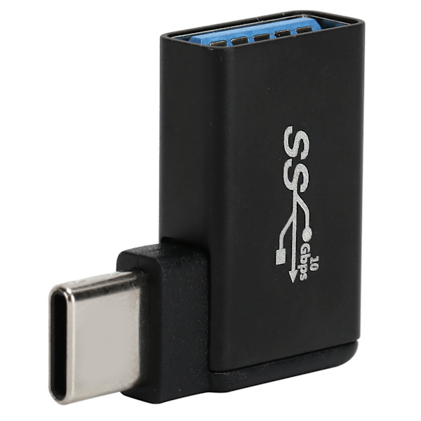 90 Graders USB 3.0 Honkontakt till USBC Han OTG-adapter Stöd för höghastighetsdatasykronisering Snabbladdning