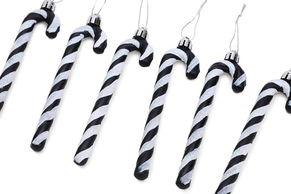 6-13 cm glitter candy cane julgransdekorationer 6st