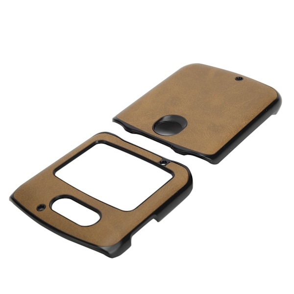 Skyddande mobilskal för Motorola Razr 5G, stötsäkert läderfodral, brun