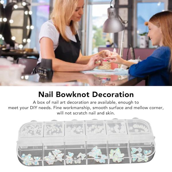 Exklusiva Nagelkonst Faux Pärlor Hemma Salong Fashionabla DIY Nagel Rosett Charm Dekoration för Kvinnor